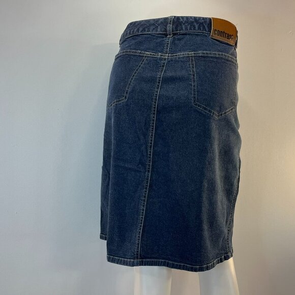 Contrast Women's Dark Denim Jean Skirt - Juniors Size 13 - Picture 4 of 5
